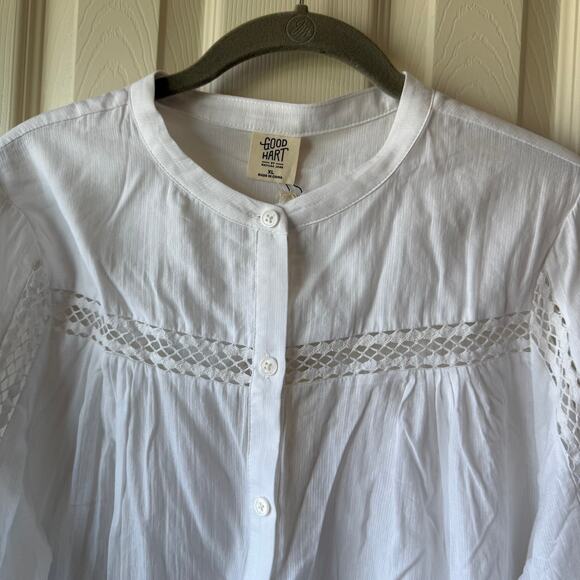NWT Matilda Jane Good Hart Lydia Blouse Eyelet Crochet Boho Top White XL - Picture 5 of 9